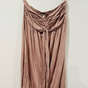 New York & Company Pink Ruched Braided Dress